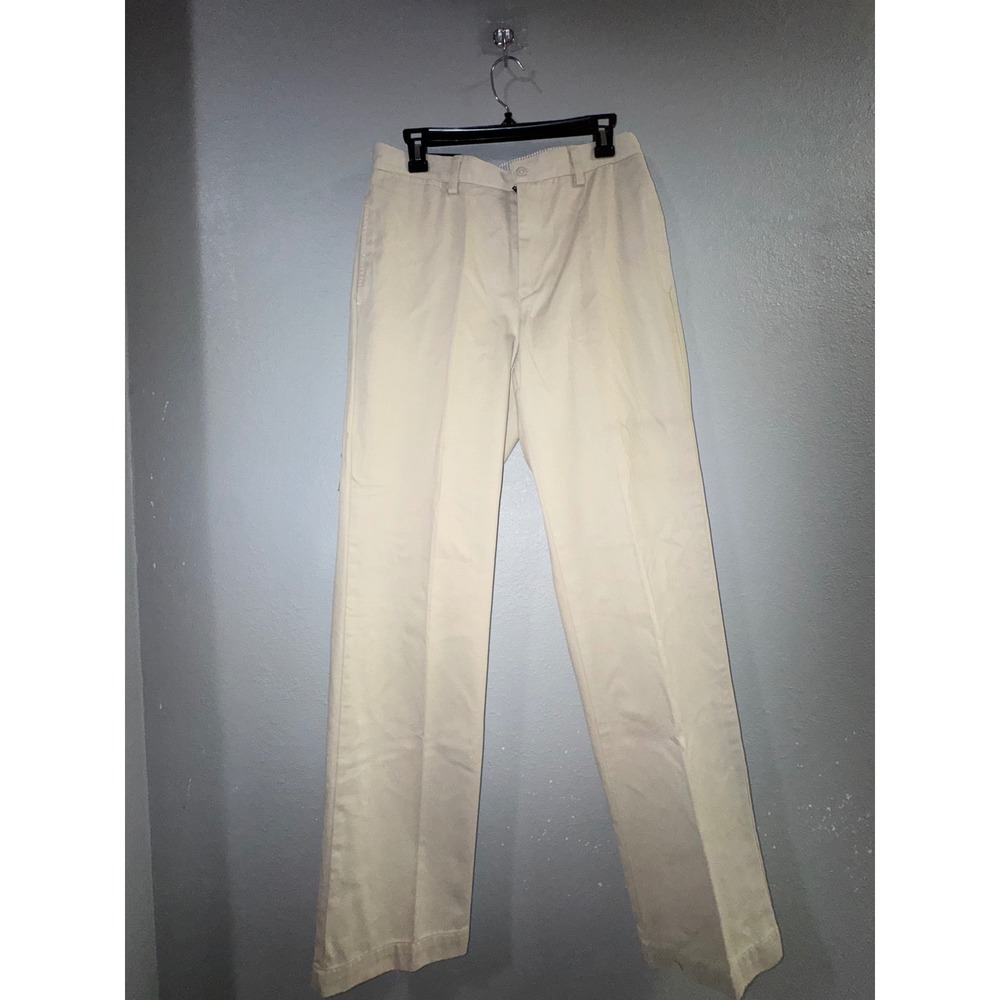 Tommy Hilfiger Mens Flat Front Chino Pants Khaki Cream 31x34 New